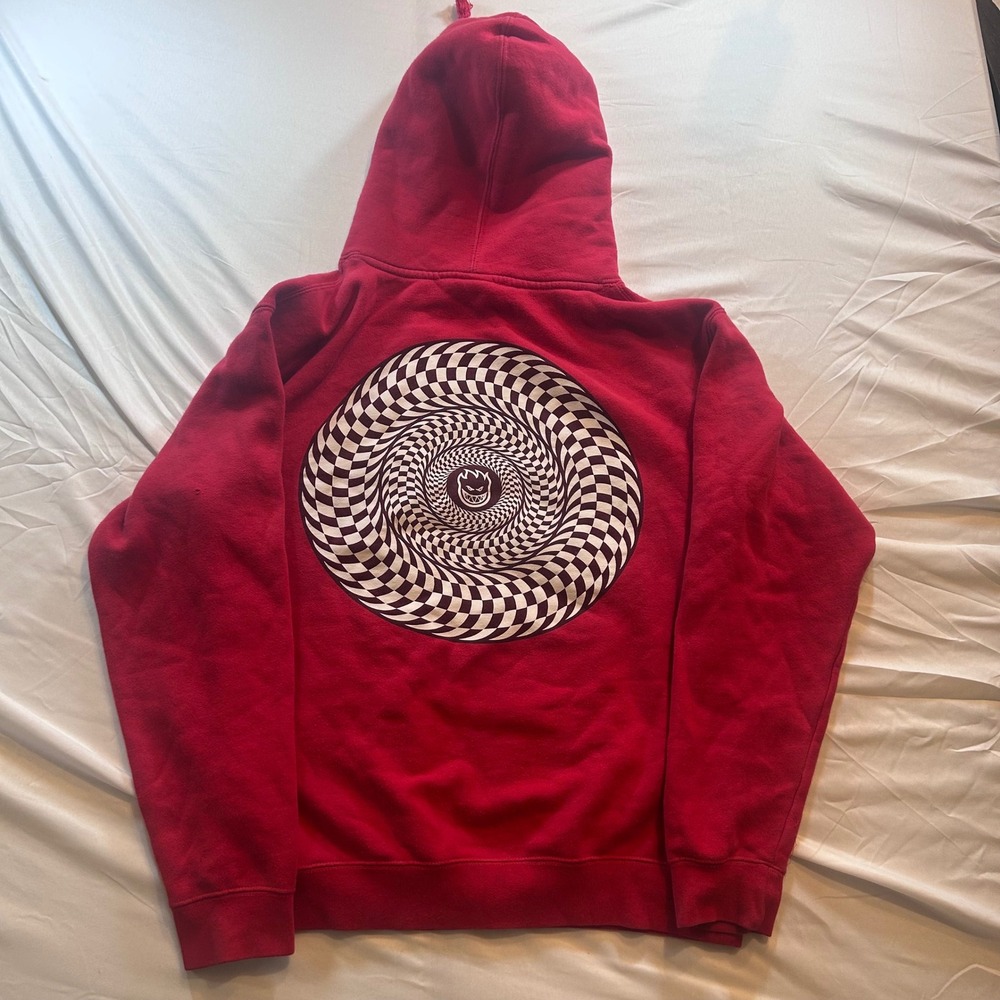 Spitfire Wheels Bighead Swirl Pullover Hoodie Red Mens Medium Skateboarding